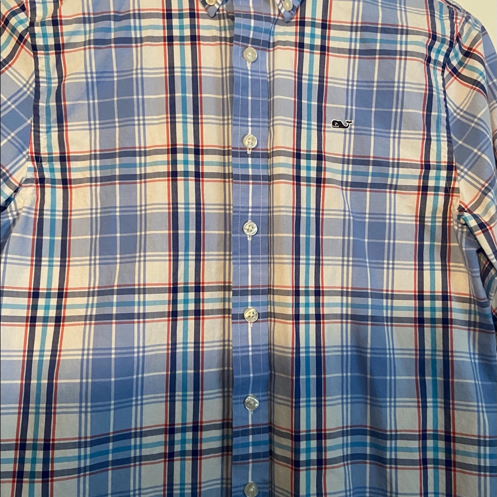 Vineyard Vines Boys Plaid Button Down size L (16) - Picture 2 of 2